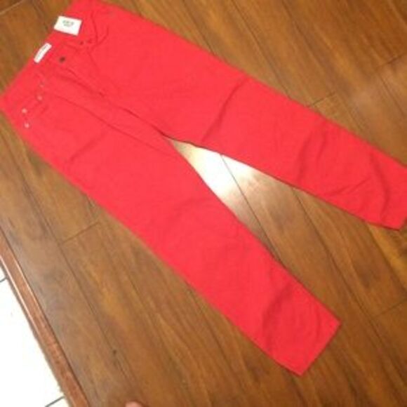 NWT AMERICAN APPAREL Red Denim Straight Legs